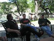 Marq Jones, Mike Vance and Bob Hagemann relaxing after a hard ride